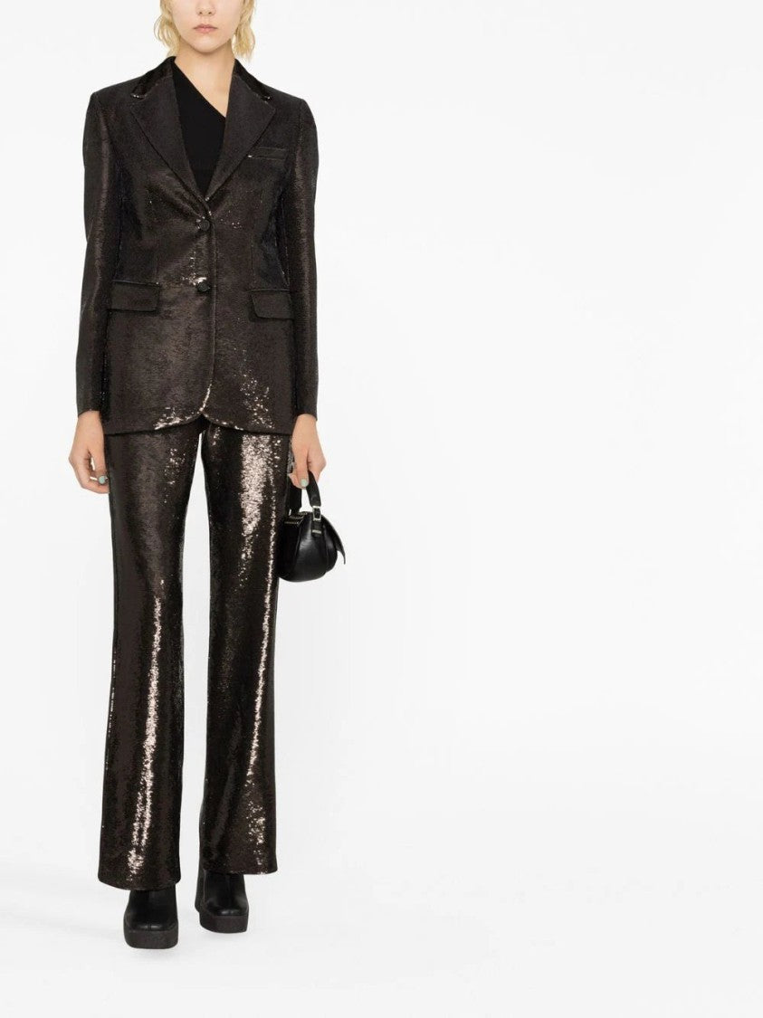 Golden Goose Single-Breasted Black Sequin Blazer