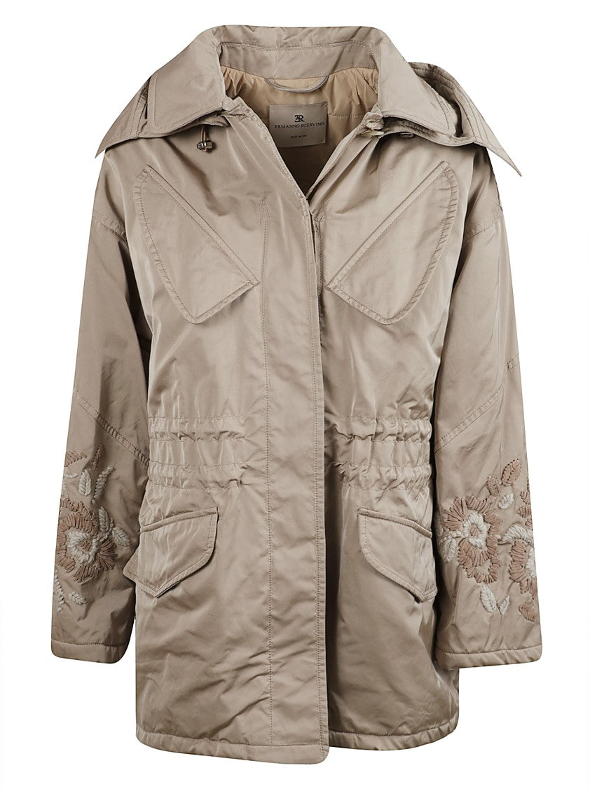 Ermanno Scervino Relaxed Fit Coat With Floral Embroidery