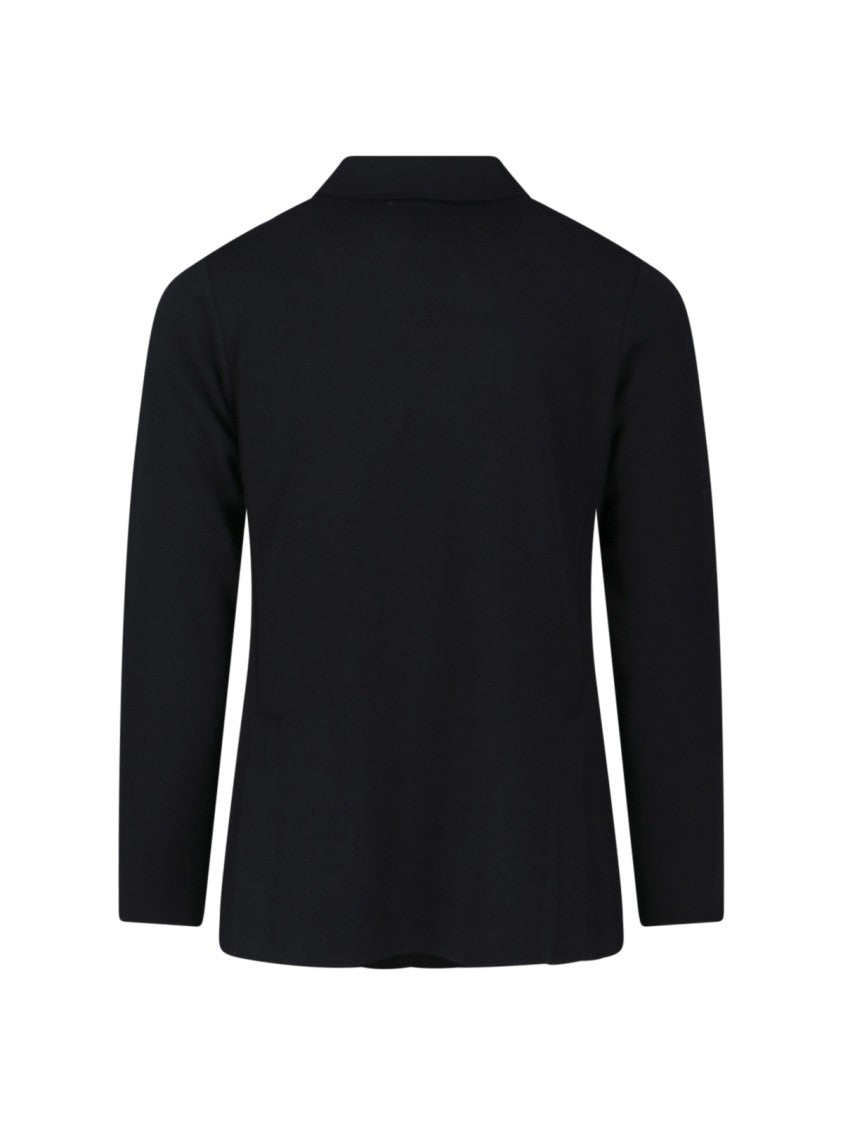 Lardini Double-Breasted Wool Blazer – Black