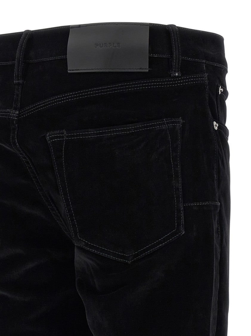 Purple 'P004 Flare Flock Dipped' Jeans