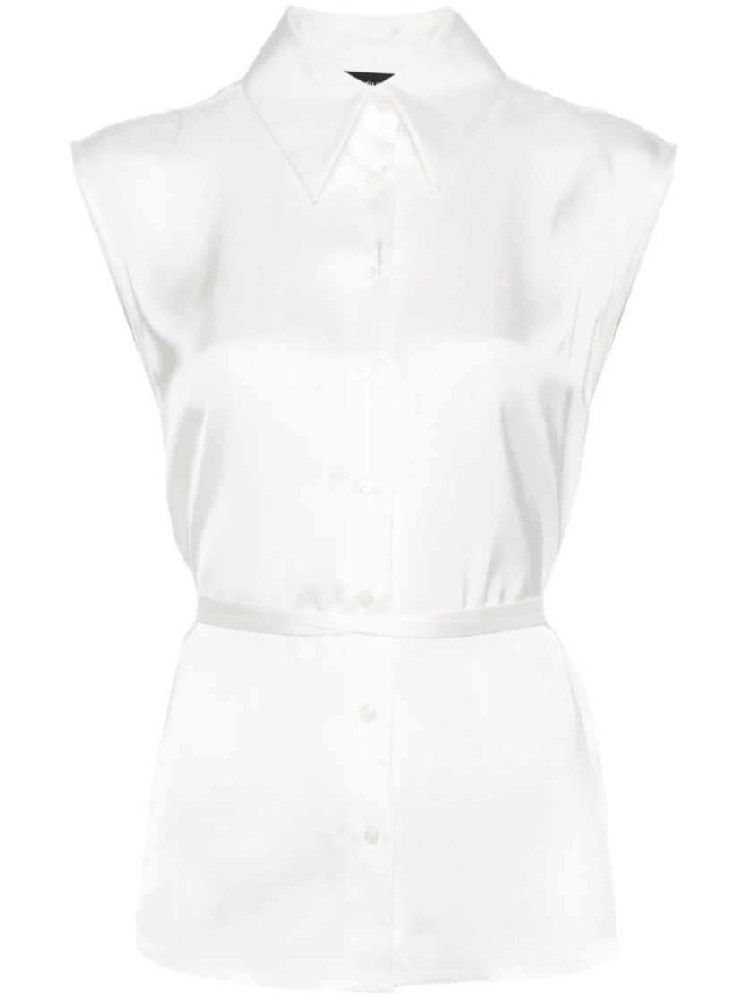 Fabiana Filippi White Sleeveless Cotton Shirt