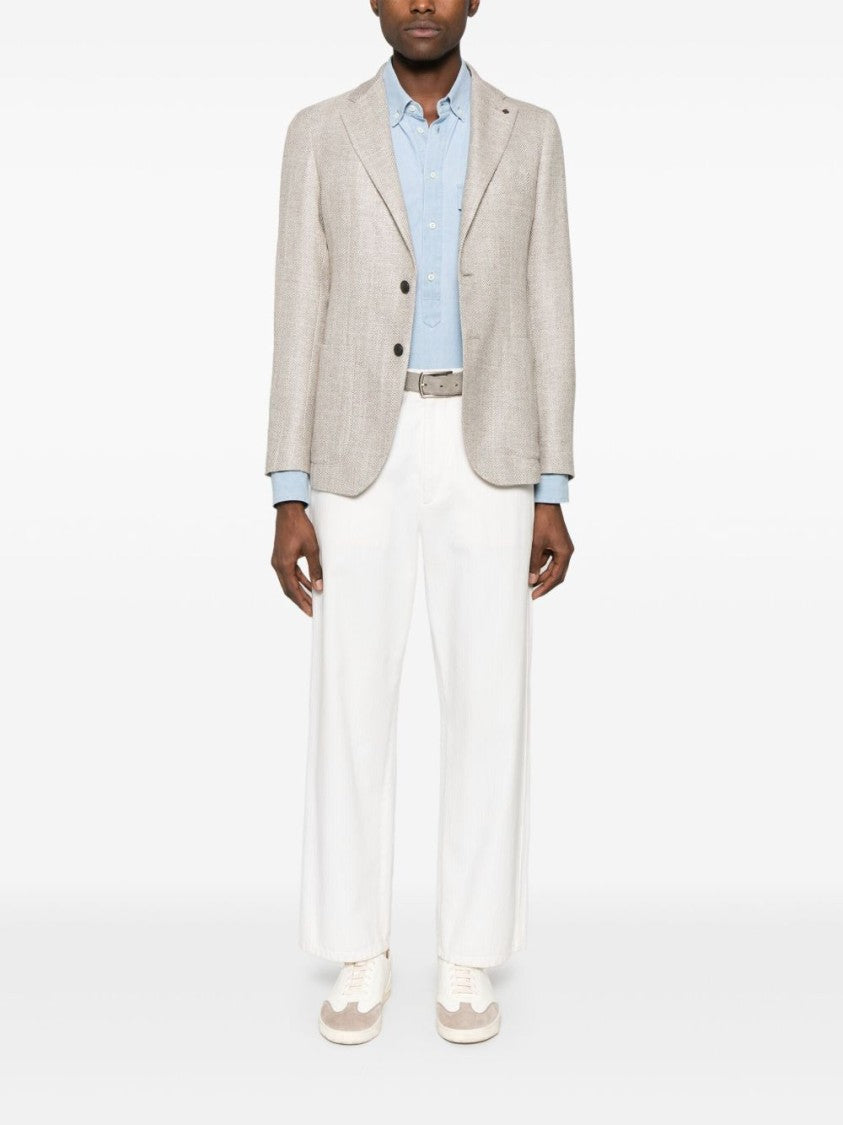Tagliatore Barley Brown Tailored Jacket With English Rear Vents