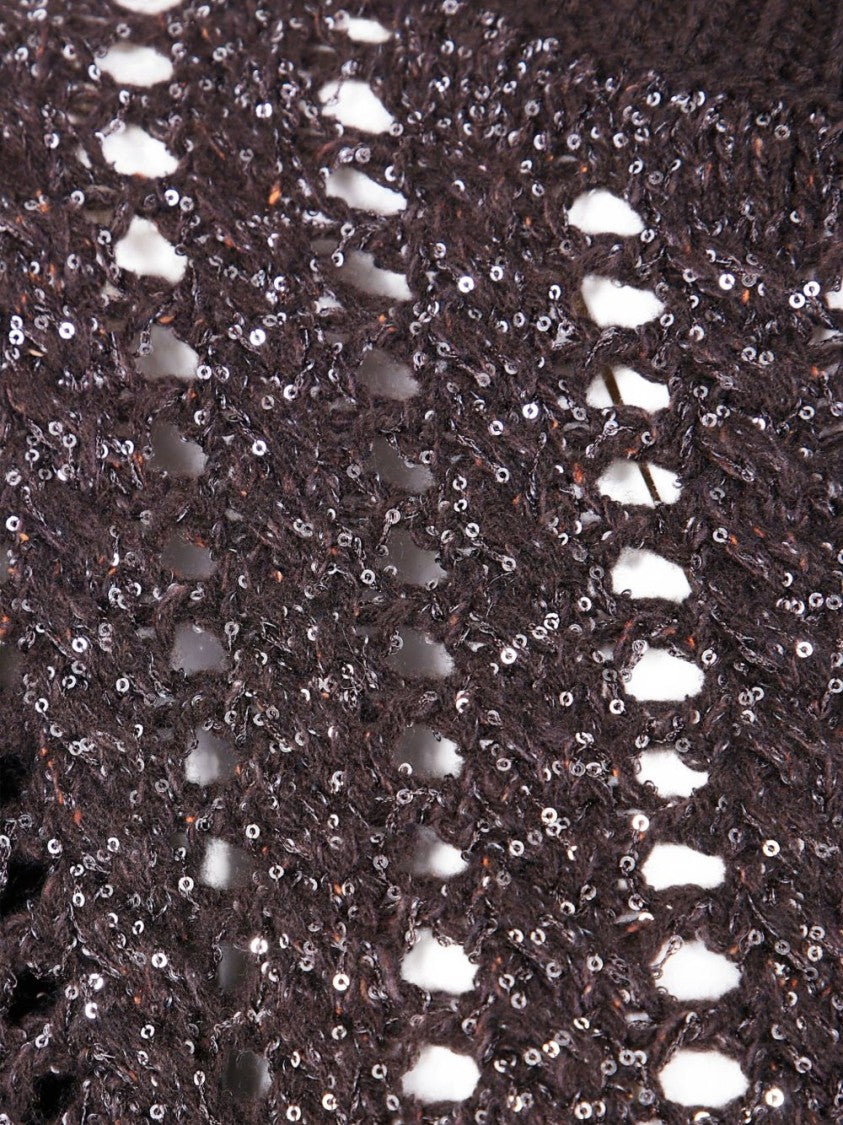 Dexterior Textured Open-Knit Sweater With Subtle Sequins