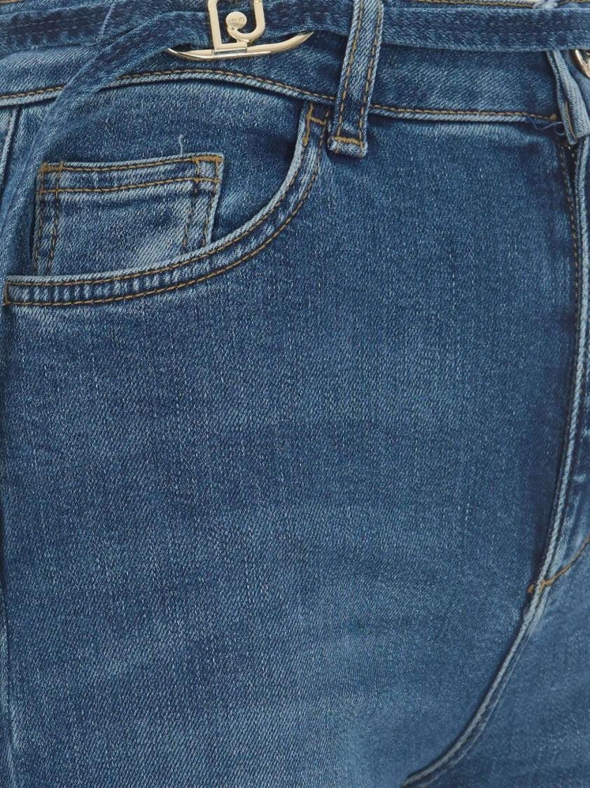 Liu Jo Wide-Leg Jeans With Belt Detail And Gold-Tone Hardware
