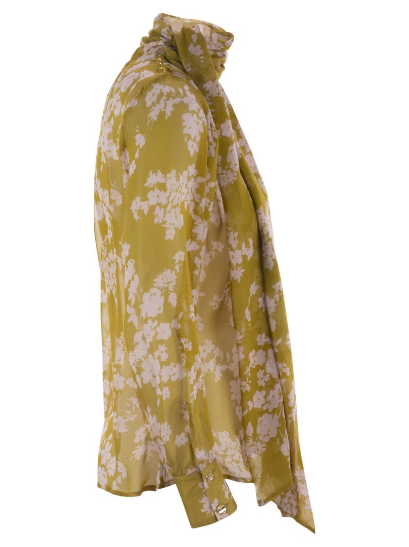Elisabetta Franchi Printed Silk Voile Blouse