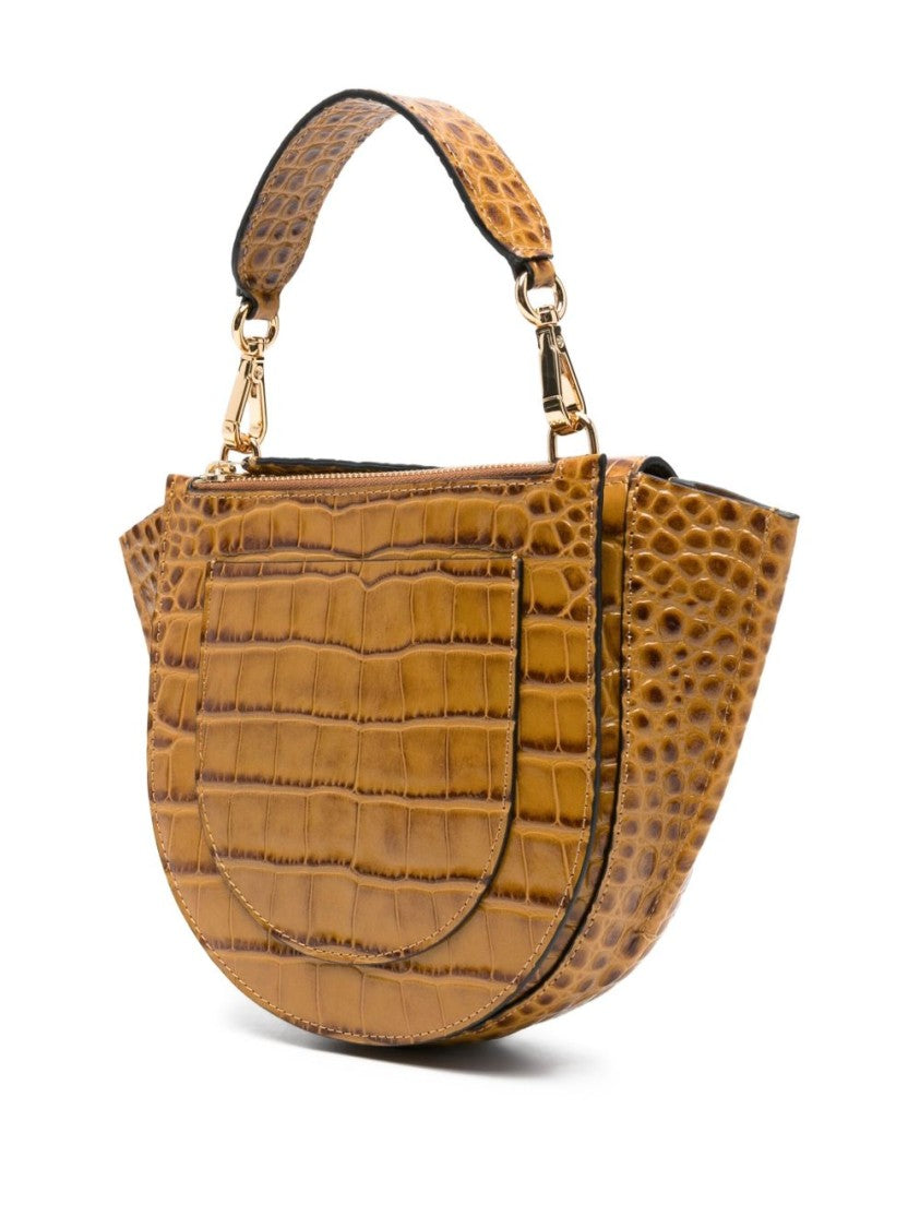 Wandler Hortensia Mini Tote Bag In Crocodile-Embossed Calf Leather