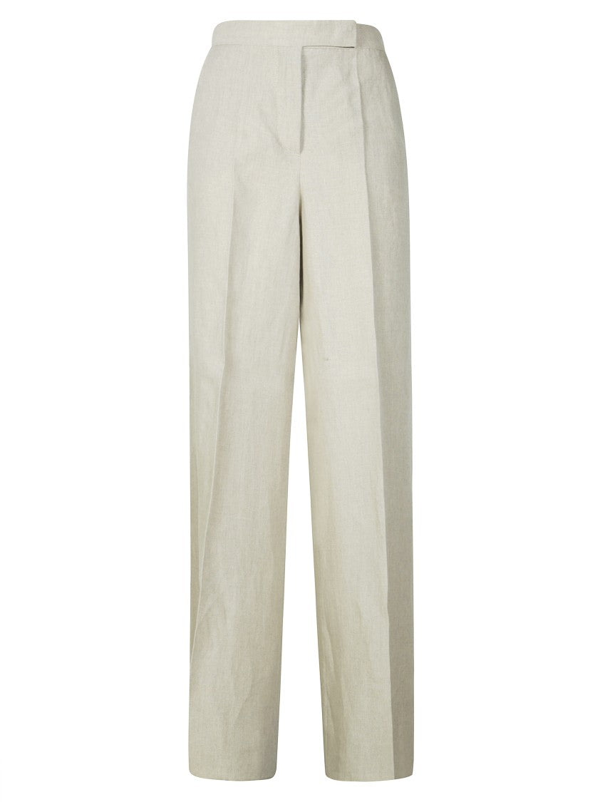Max Mara Linen Straight-Leg Trousers With Concealed Fastening