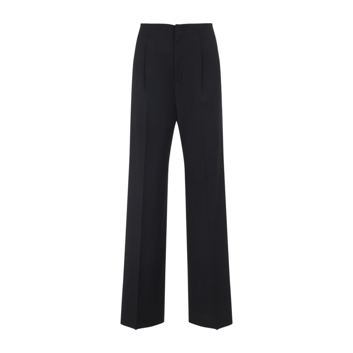 Alberta Ferretti High-Waisted Straight-Leg Trousers With Pressed Crease
