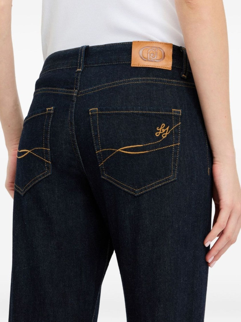 Liu Jo Straight-Leg Blue Jeans With Cuffed Hem