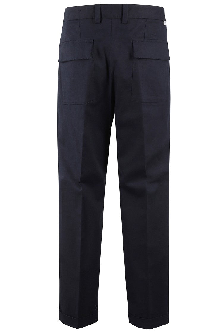 Paolo Pecora Tailored Blue Trousers With Ankle Cuffs