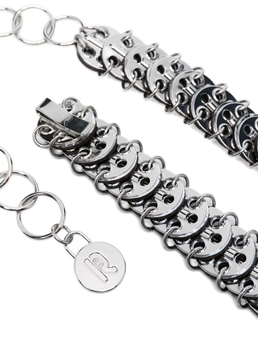 Rabanne Chain-Link Design Brown Belt
