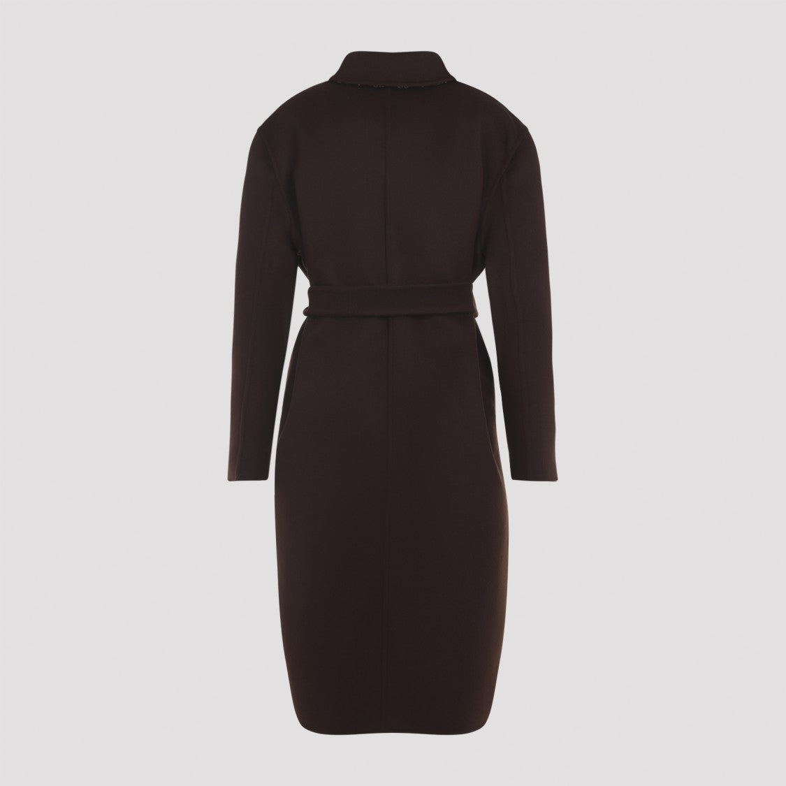 Gucci Tailored Long Wool Coat With Classic Lapel And Monogram Lining