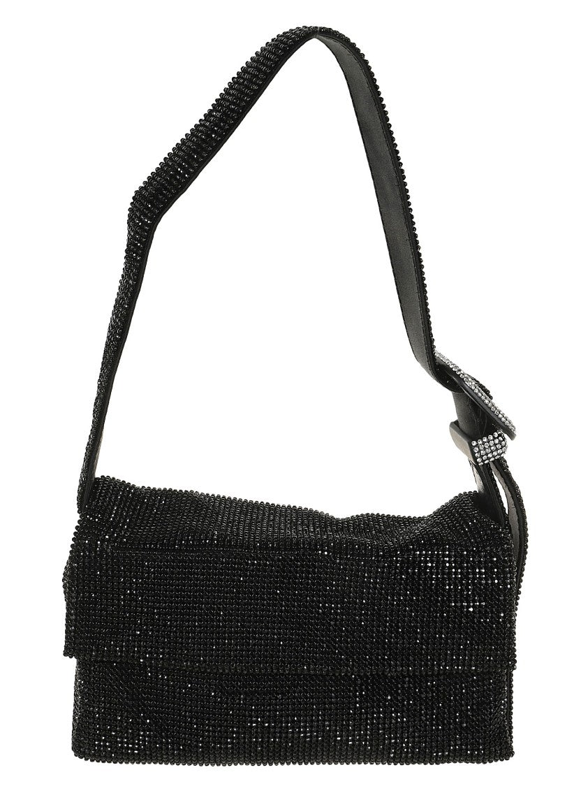 Benedetta Bruzziches Black Rhinestone Mesh Handbag
