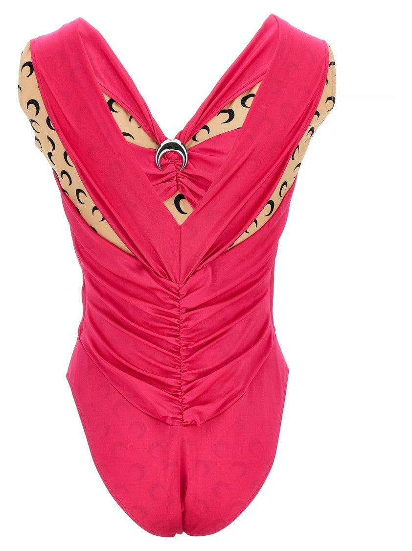 Marine Serre Patchwork Bodysuit With All-Over Logo Print