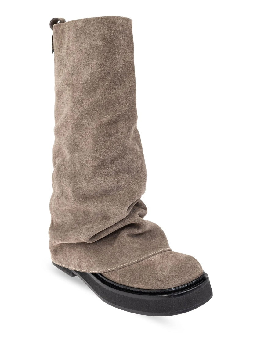 The Attico Slouchy Suede Boots With Sole
