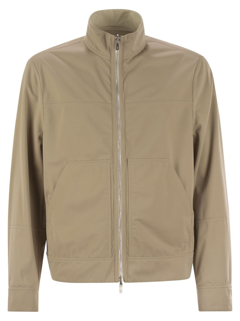 Brunello Cucinelli Reversible Bomber Jacket In Membrane Nappa Leather