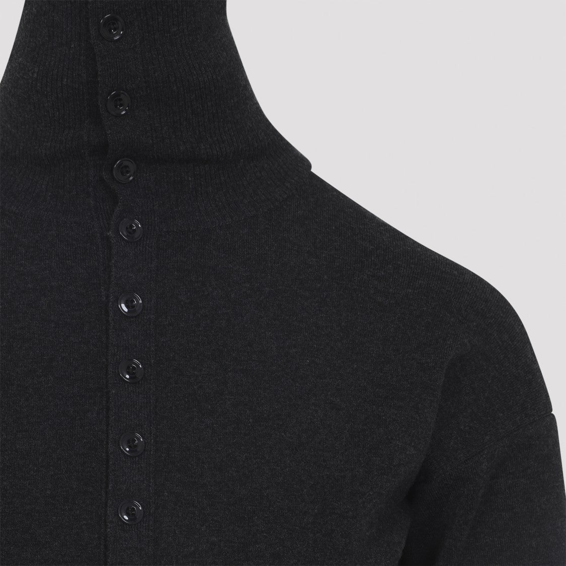 Lemaire Buttoned Fitted Grey Wool Cardigan