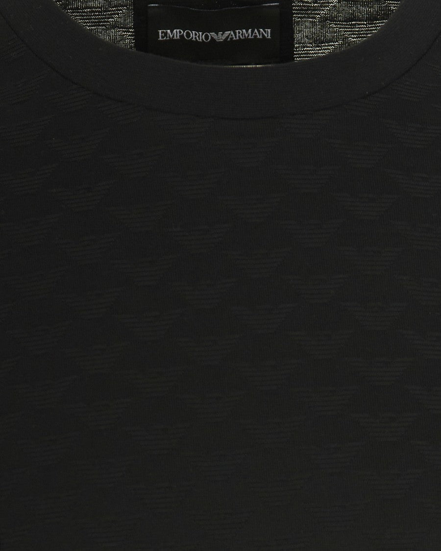Emporio Armani Crew Neck T-Shirt With Tone-On-Tone Eagle Motif