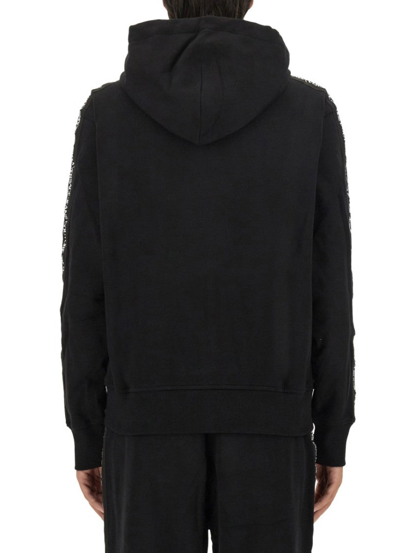 Versace Jeans Couture Full-Zip Hoodie With Adjustable Drawstrings And Subtle Branding