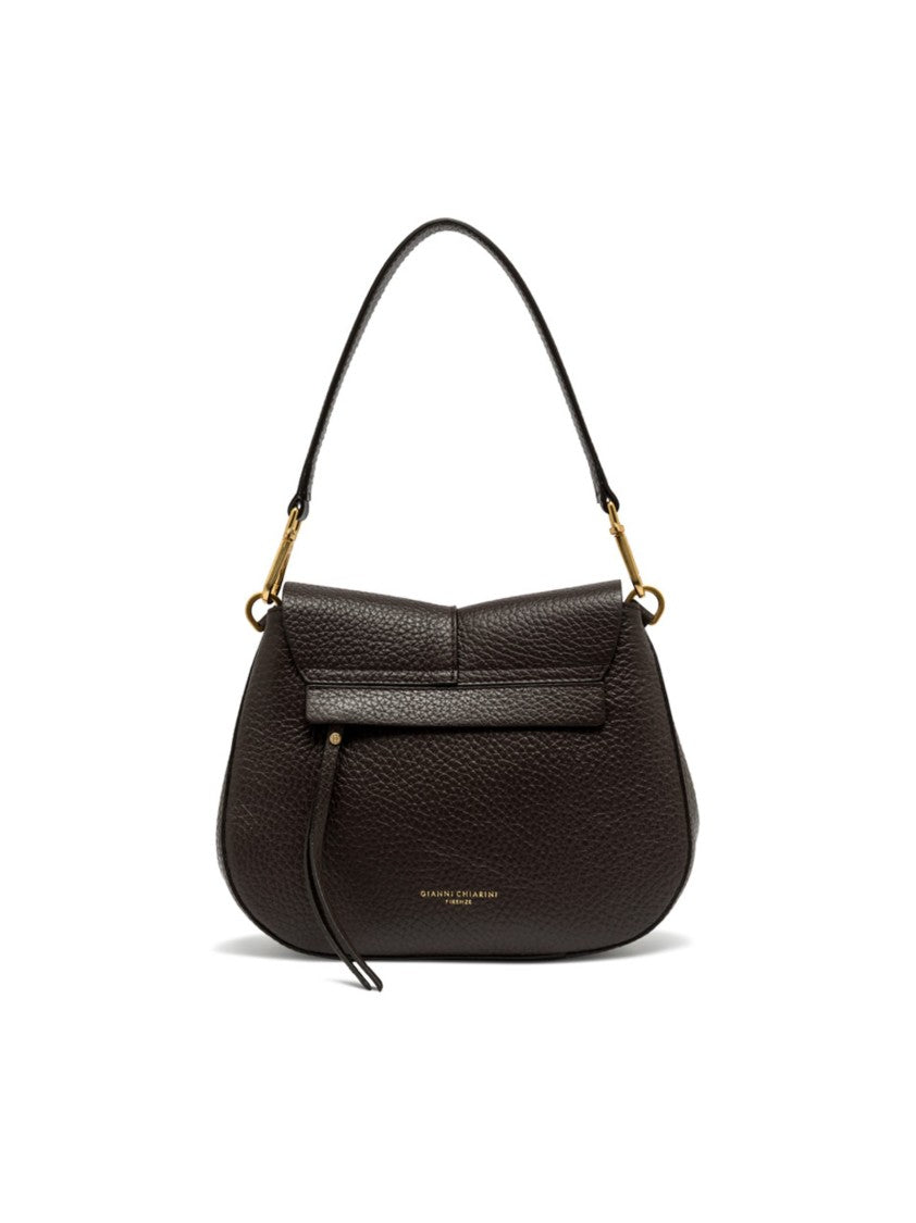 Gianni Chiarini Structured Brown Maxi-Grain Leather Helena Round Handbag