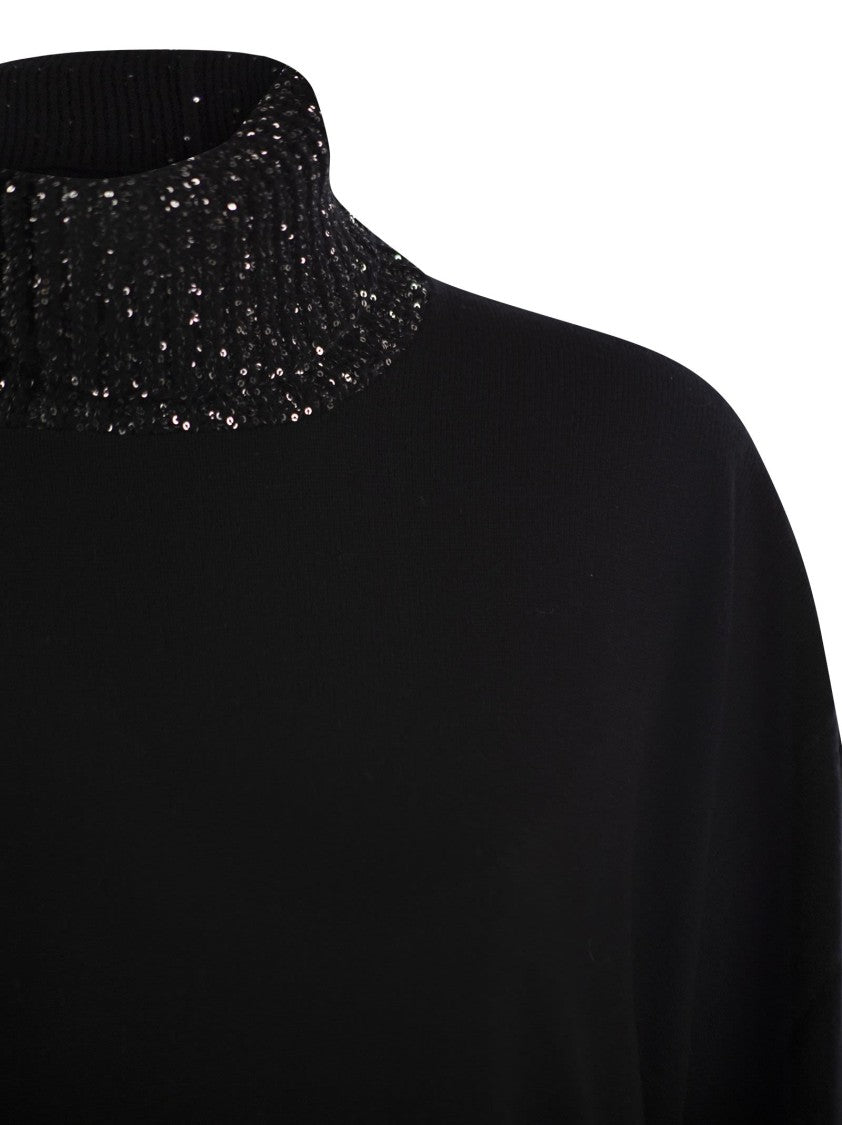 Fabiana Filippi Turtleneck Sweater In Wool, Silk And Cashmere