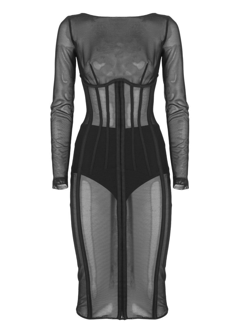 Elisabetta Franchi Tulle Bustier Dress