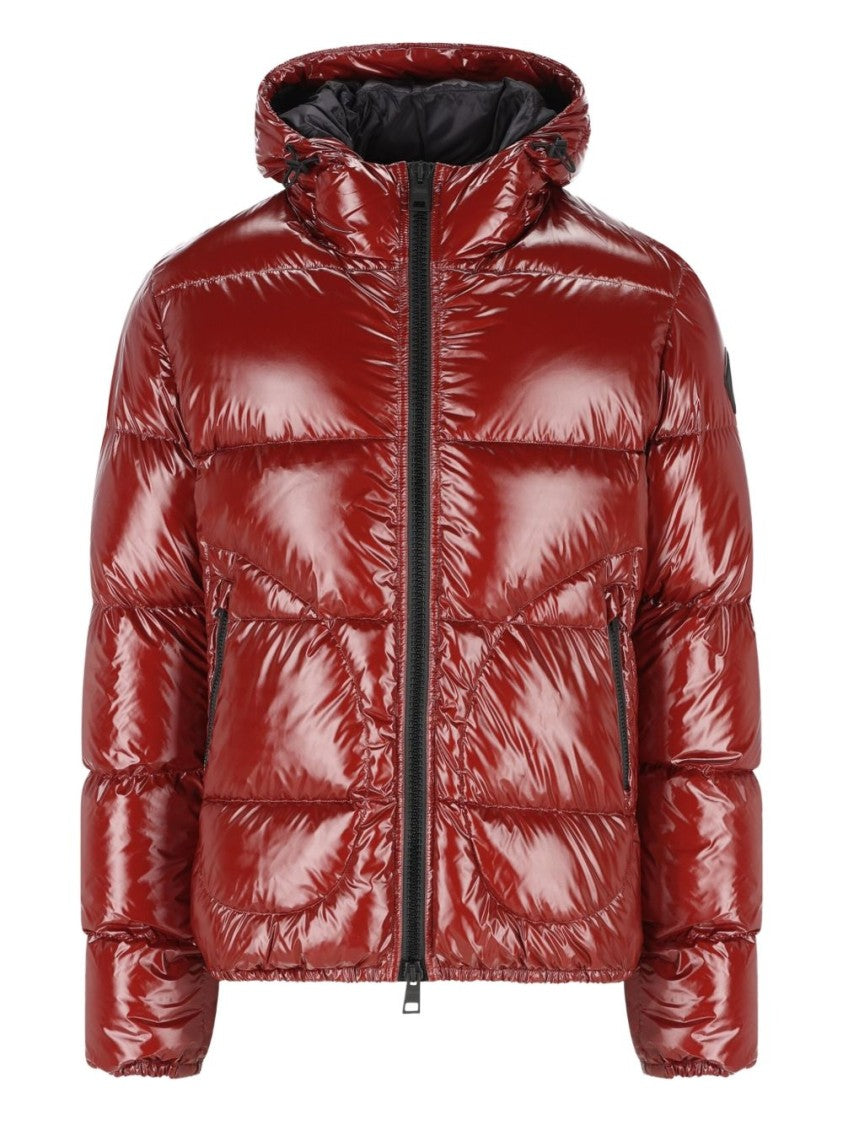 Herno Puffer-Style Bordeaux Jacket With High Collar