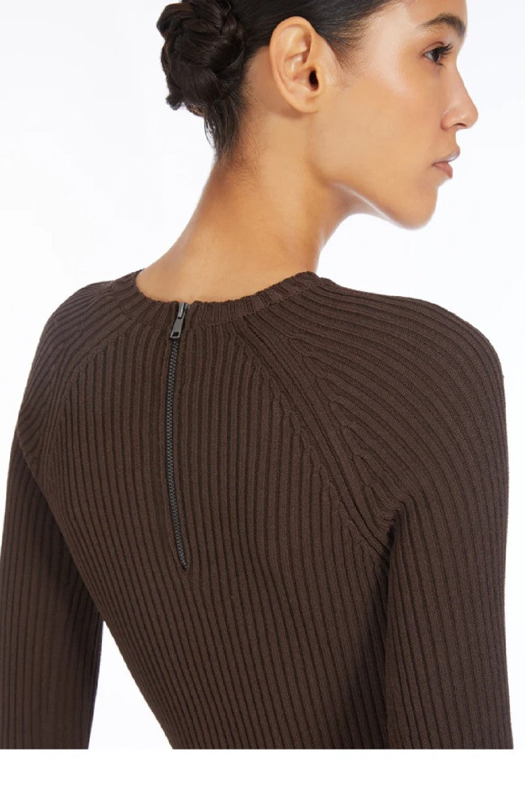 Max Mara Ribbed Long-Sleeve Top With Cut-Out Details