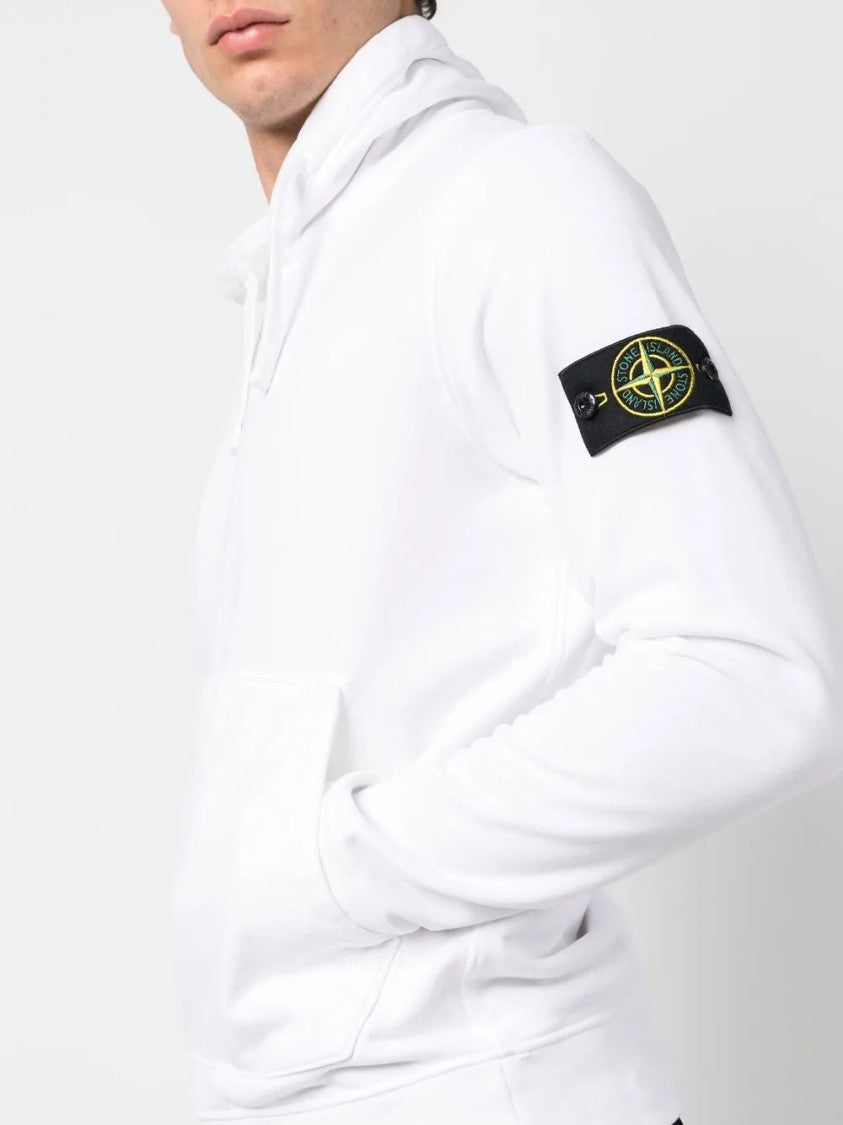Stone Island Hoodie In Organic Cotton Fleece