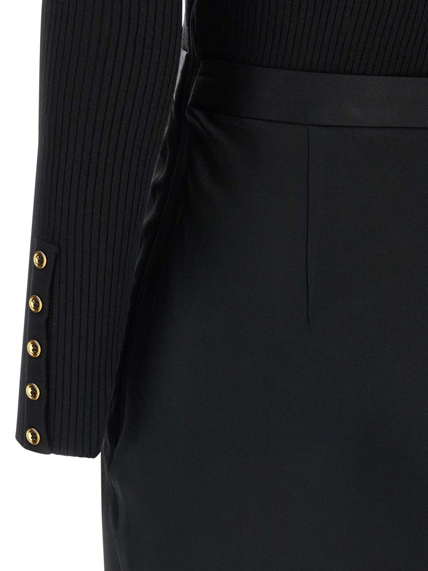 Elisabetta Franchi Ribbed Turtleneck Midi Dress