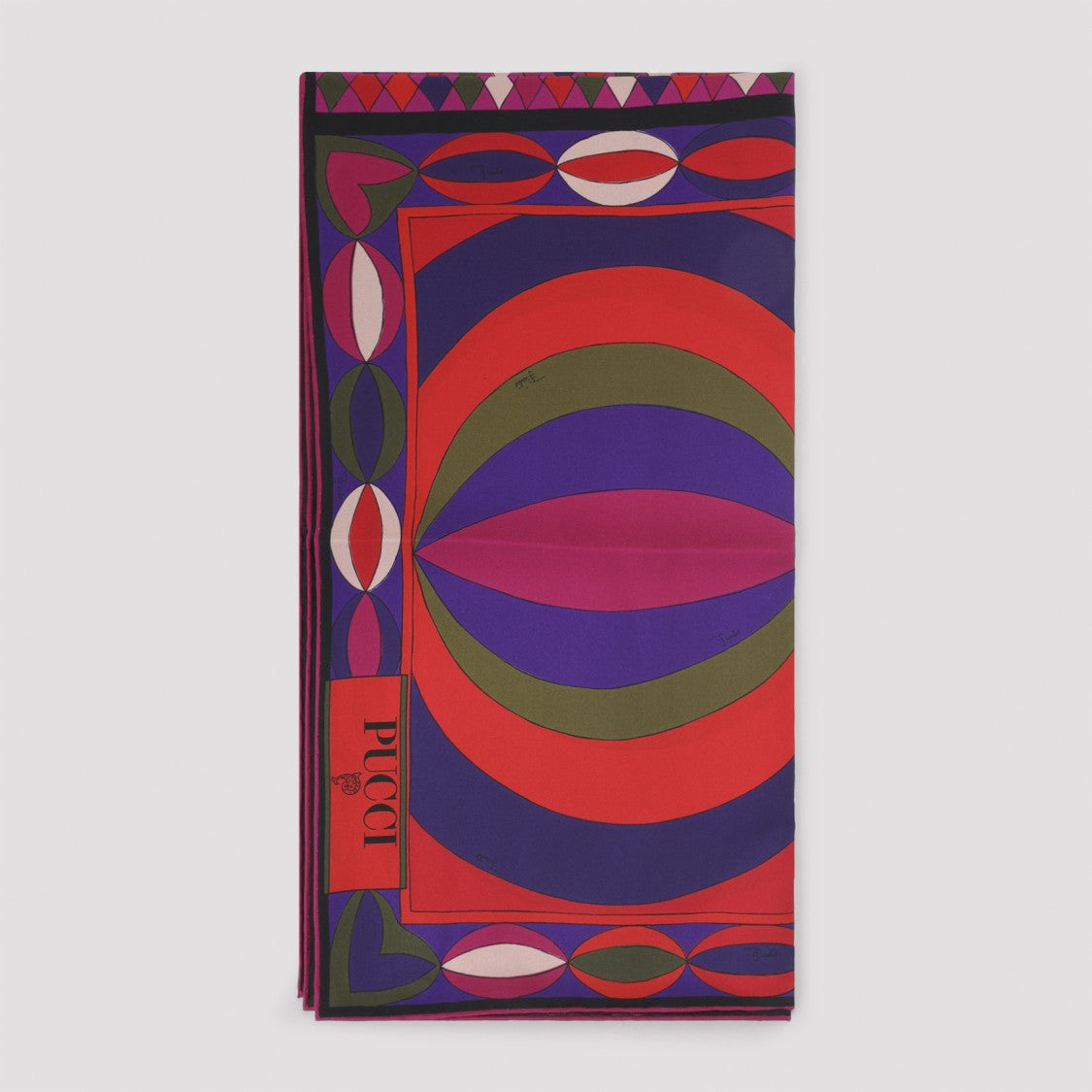 Pucci Multicolor Geometric Silk Foulard By Pucci