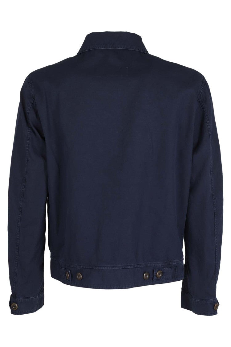 Fay Cropped Blue Cotton Gabardine Jacket