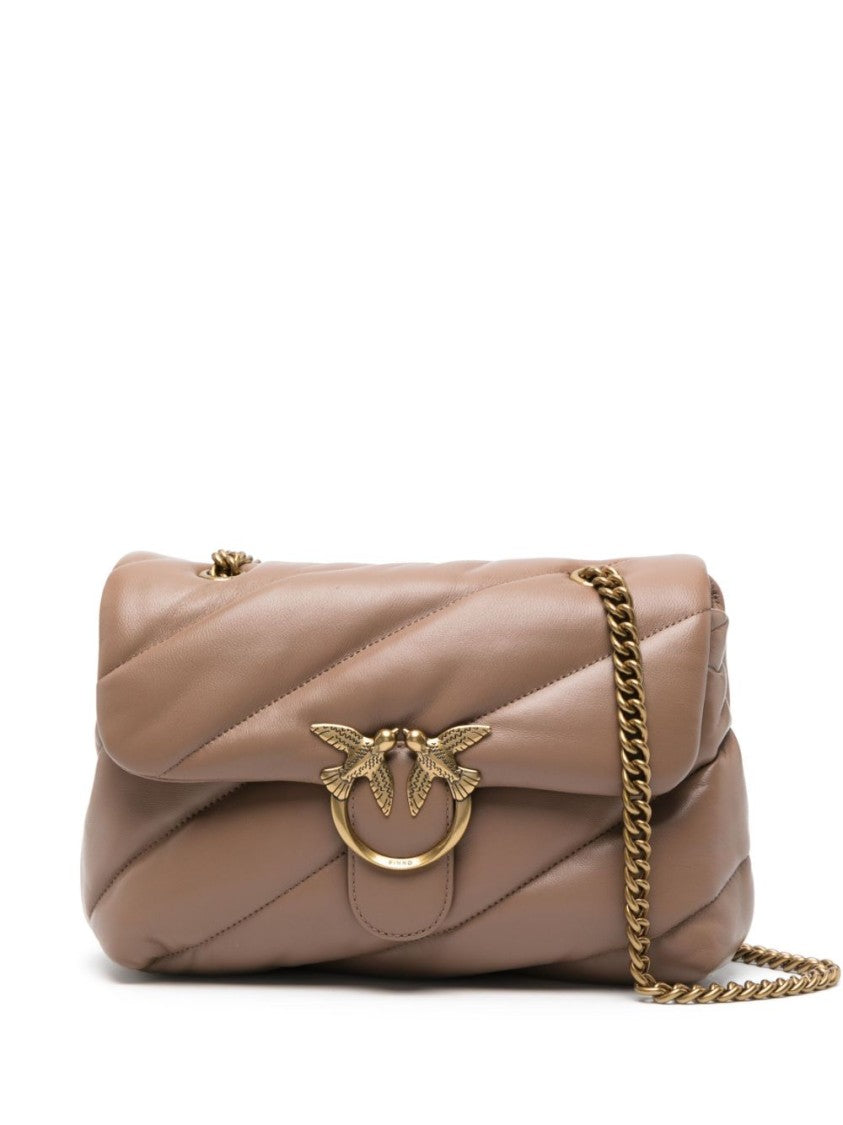 Pinko Quilted Calf Leather Shoulder Bag
