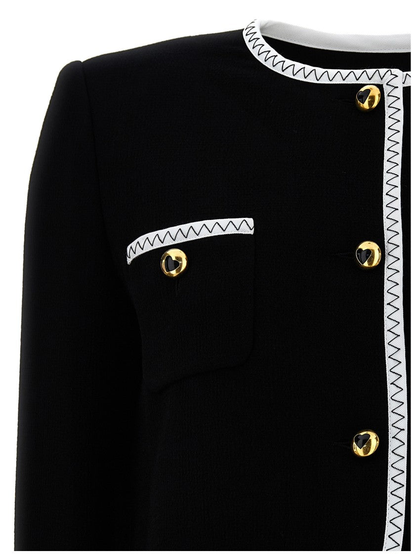Moschino Structured Crepe Viscose Short Jacket