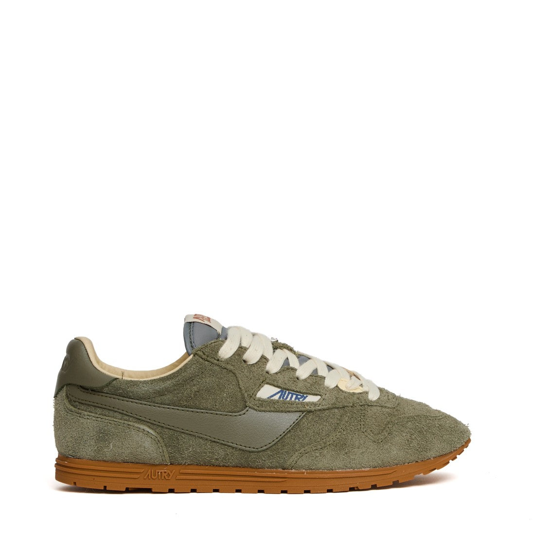 Autry Windspin Low Suede Sneakers, Moss Leather