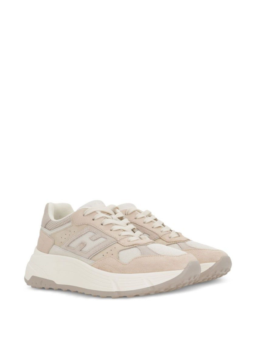 Hogan Chunky Sole Sneakers With Mesh And Suede Composition