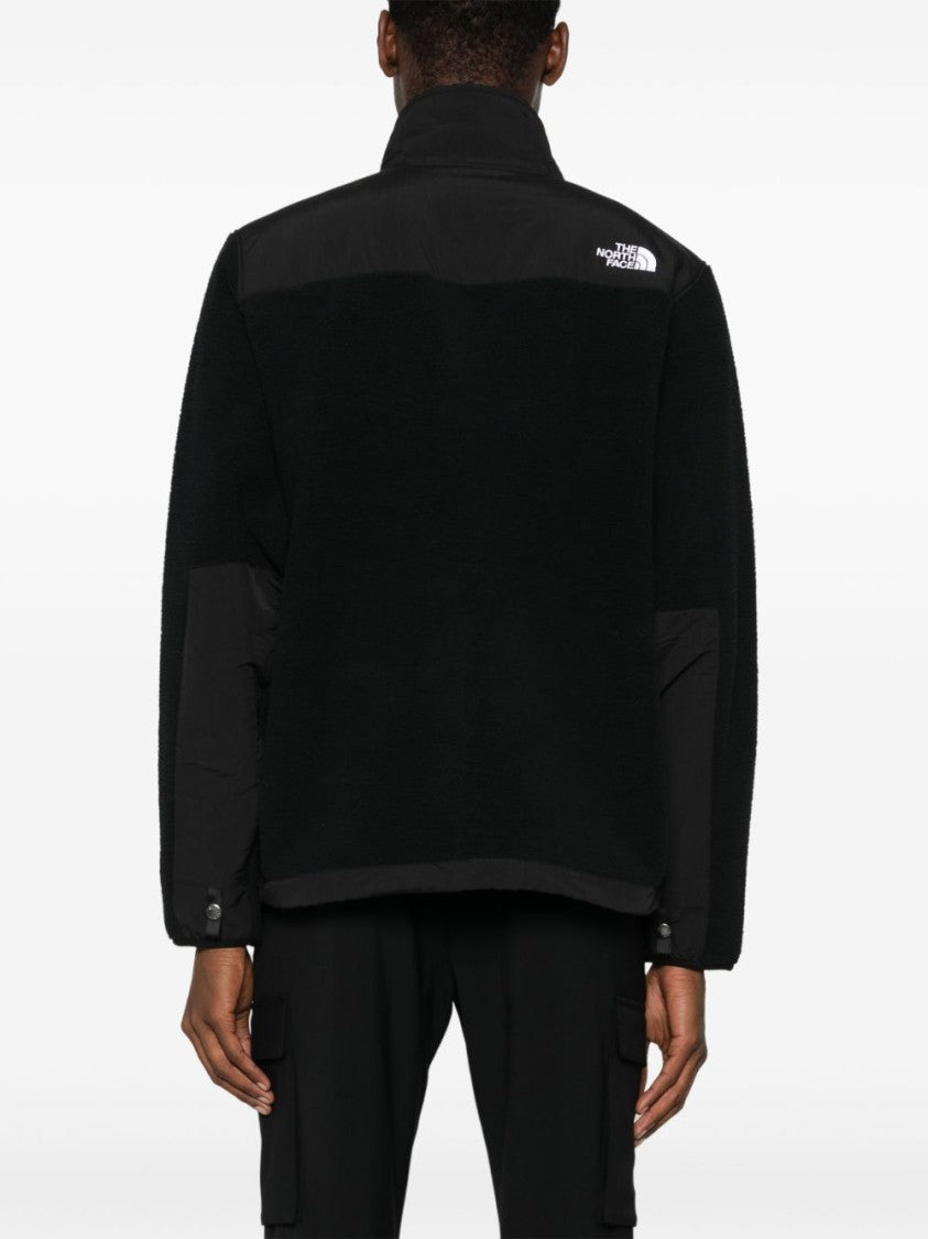 The North Face Textured Black Mid-Layer Jacket With Zip Pockets And Stand-Up Collar