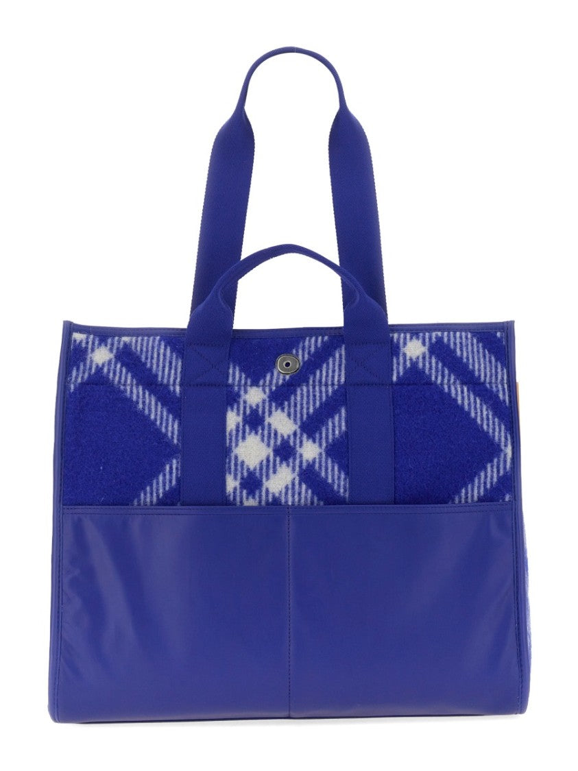 Burberry Plaid Wool Shopper Bag