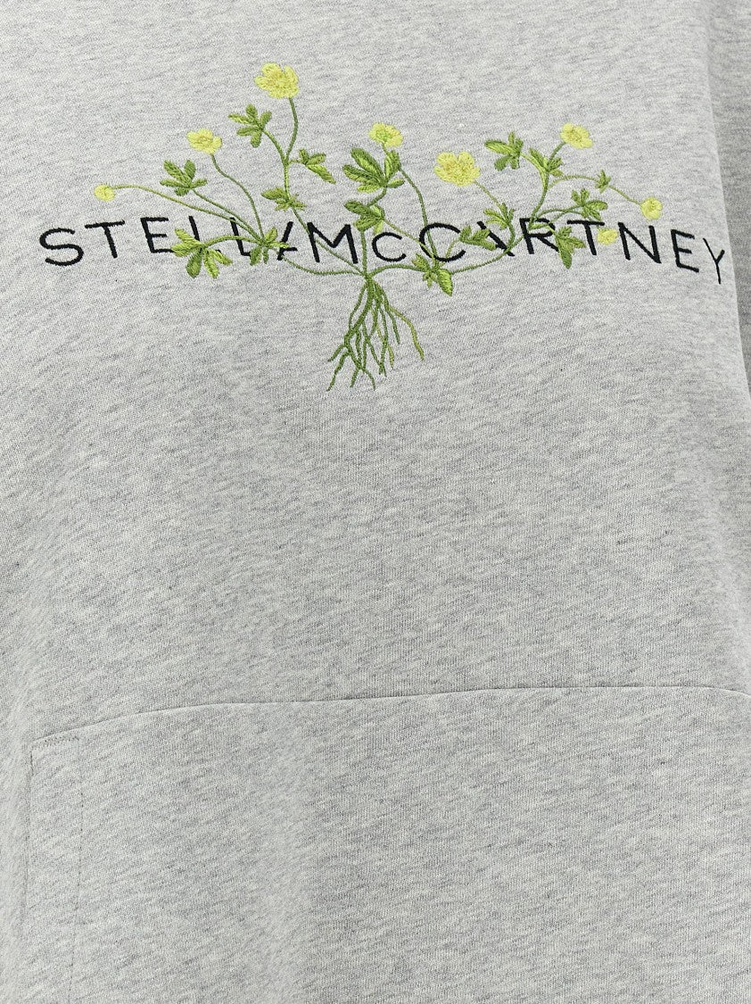 Stella Mccartney Brushed Cotton Hoodie With Front Logo Embroidery