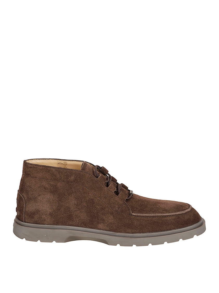 Tod's Suede Ankle Boots With Elastic Drawstring