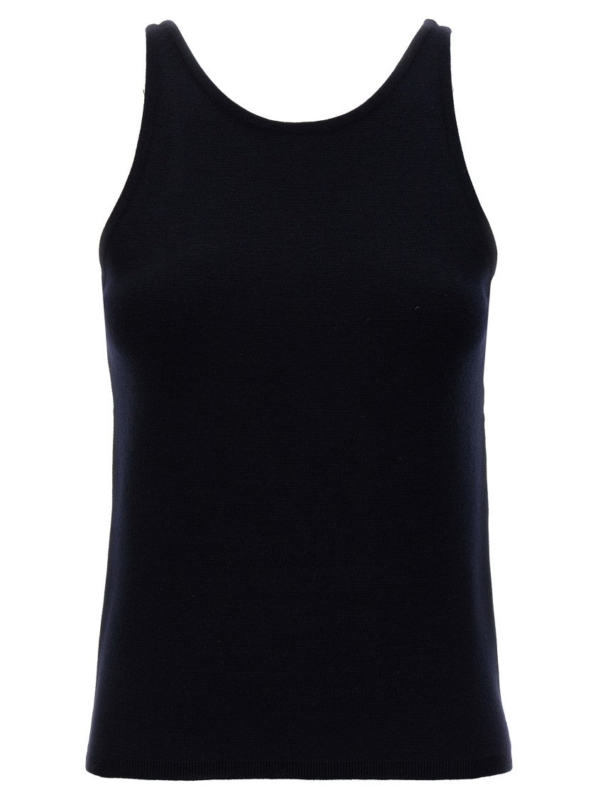 Max Mara Fitted Stretch Wool Knit Top