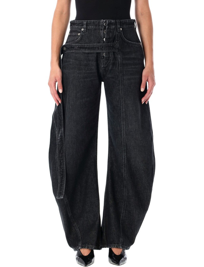 Jean Paul Gaultier Low Waist Belted Denim Baloon