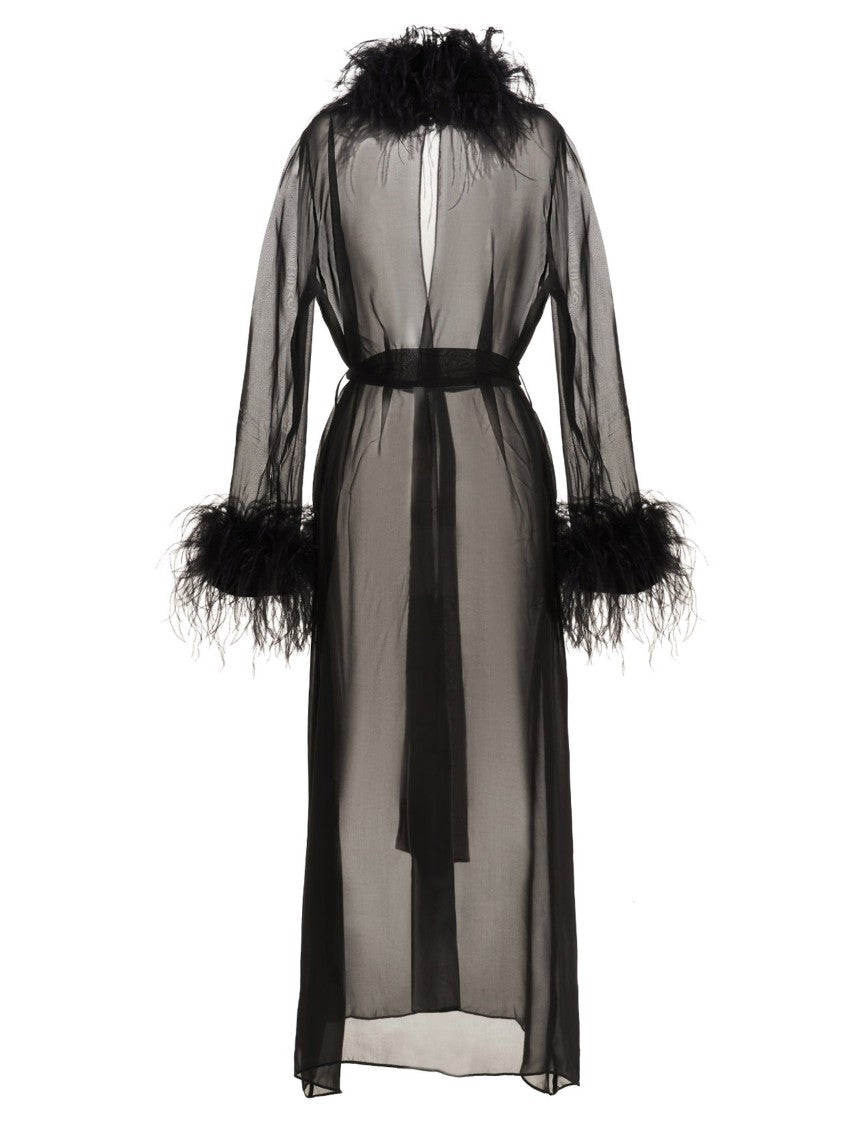 Oséree Feather Silk Dressing Gown