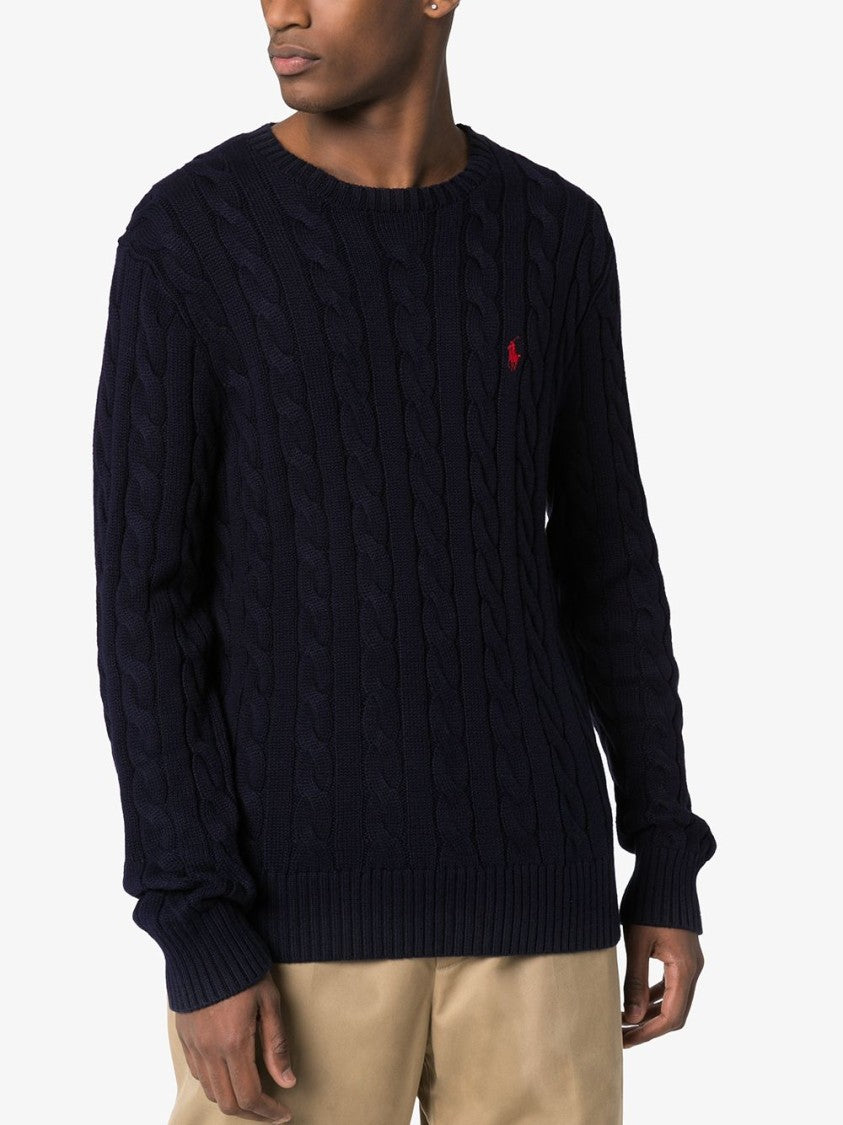 Polo Ralph Lauren Classic Cable Knit Black Sweater