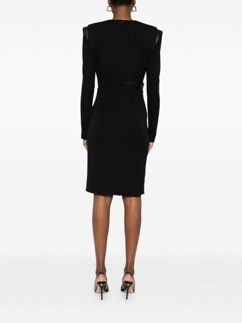 Versace Deep V-Neck Black Mini Dress