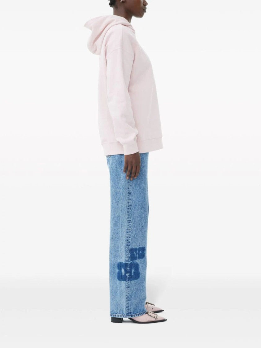 Ganni Logo-Print Cotton Hoodie