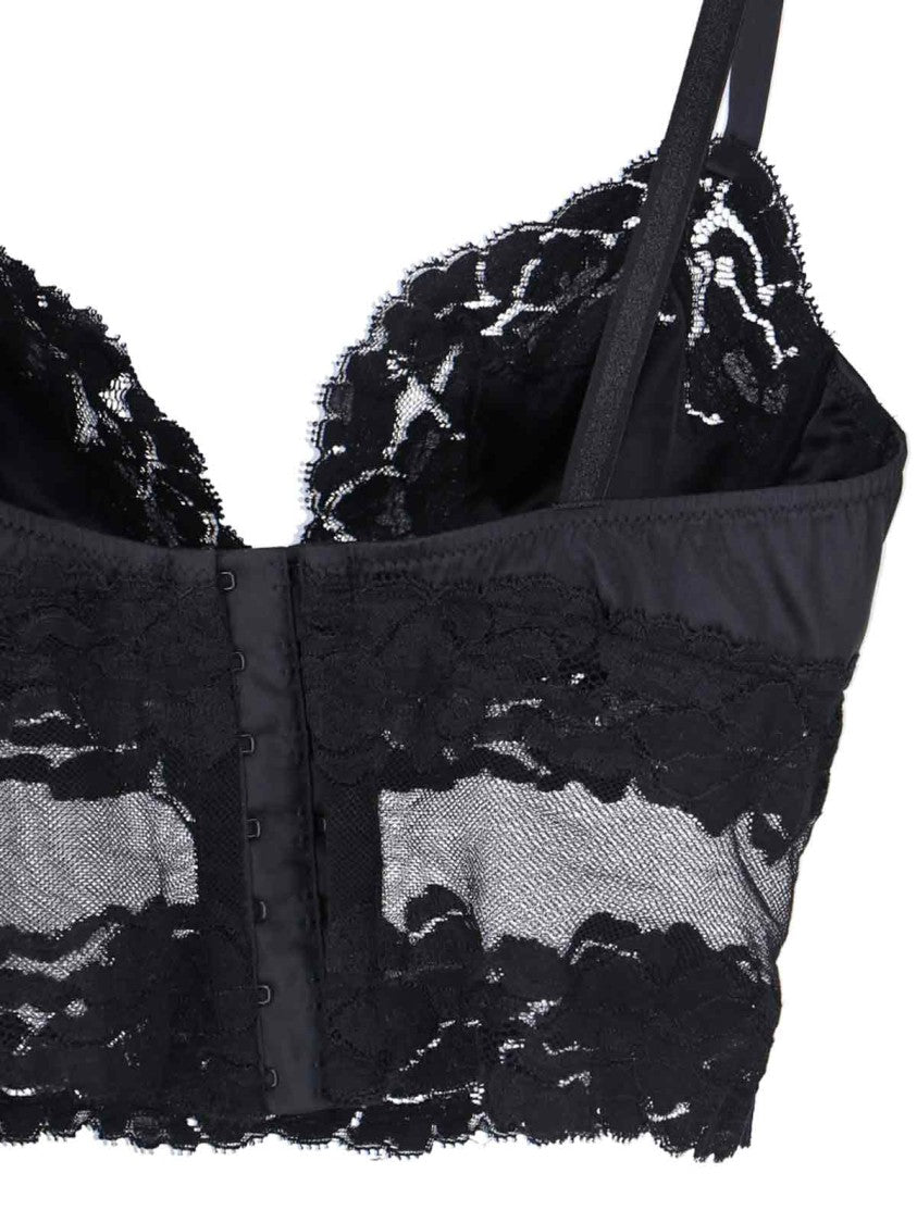 Dolce & Gabbana Lace & Satin Top – Black