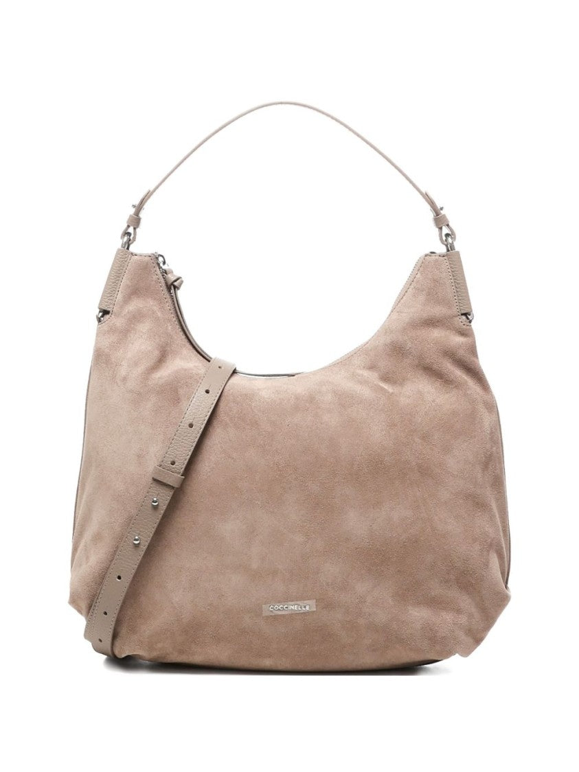 Coccinelle Suede Handbag With Adjustable Shoulder Strap