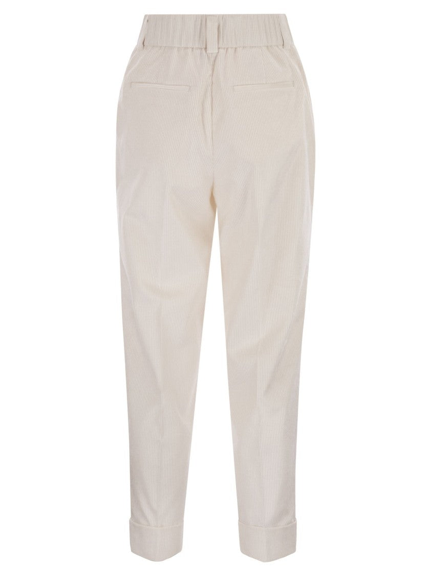 Peserico 500-Stripe Velvet Trousers