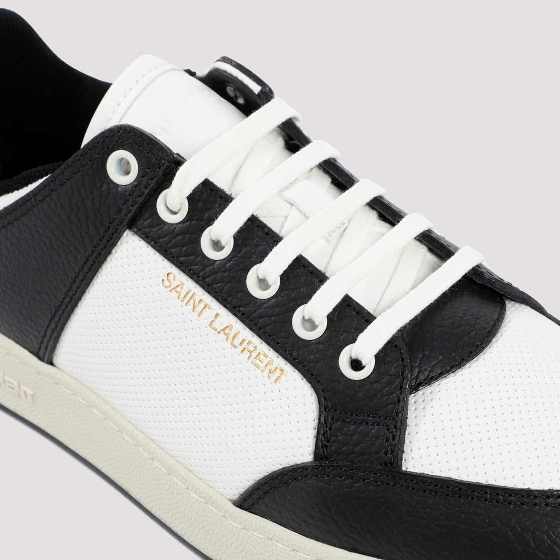 Saint Laurent Black Coffee Grained Leather 61 Sneakers